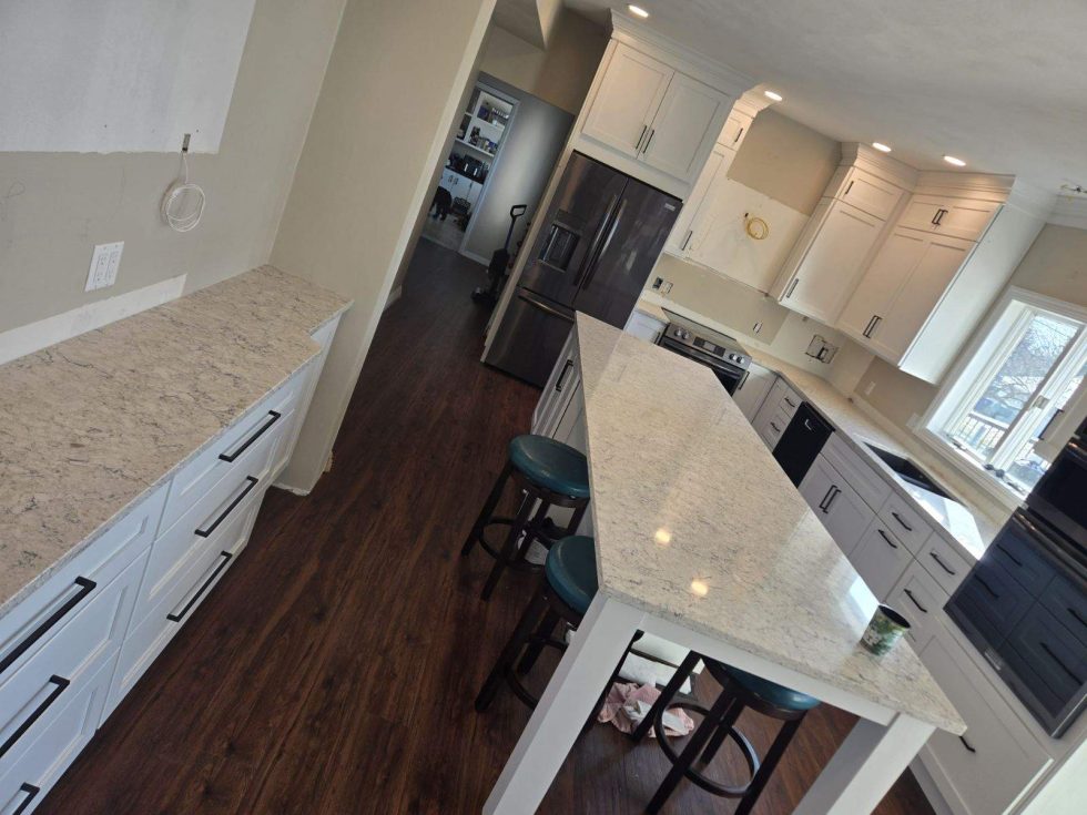 Kitchen with new countertops