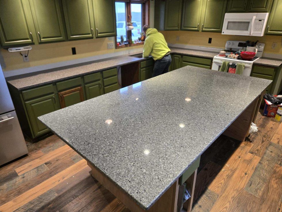 Kitchen with new countertops