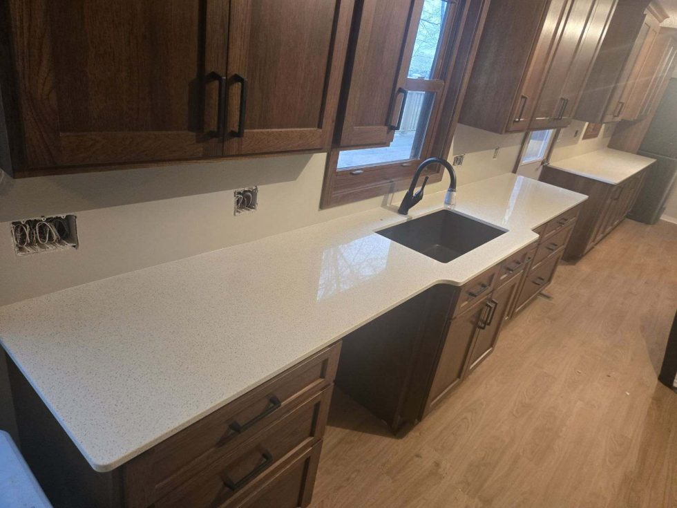 Kitchen with new countertops