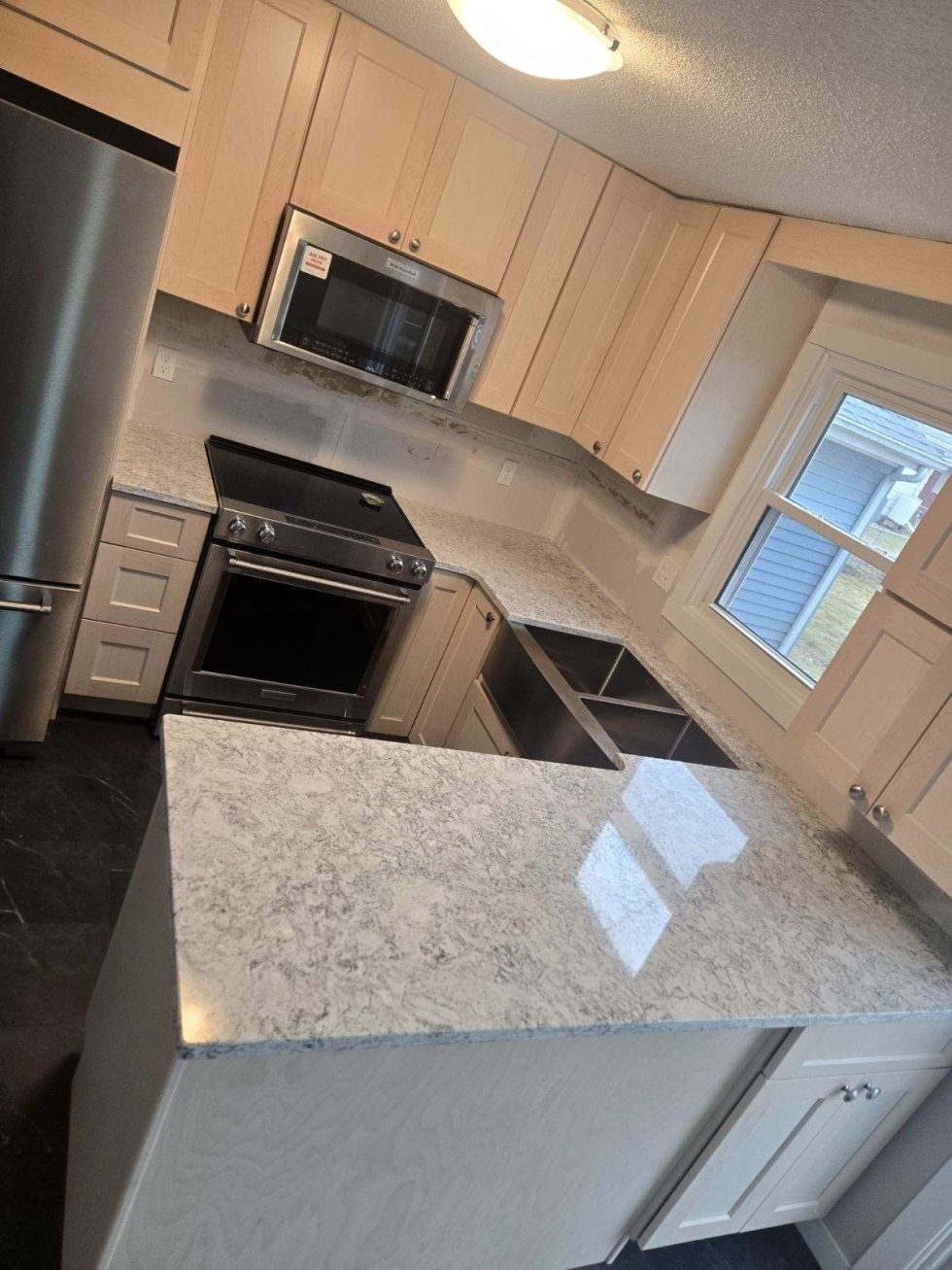 Kitchen with new countertops